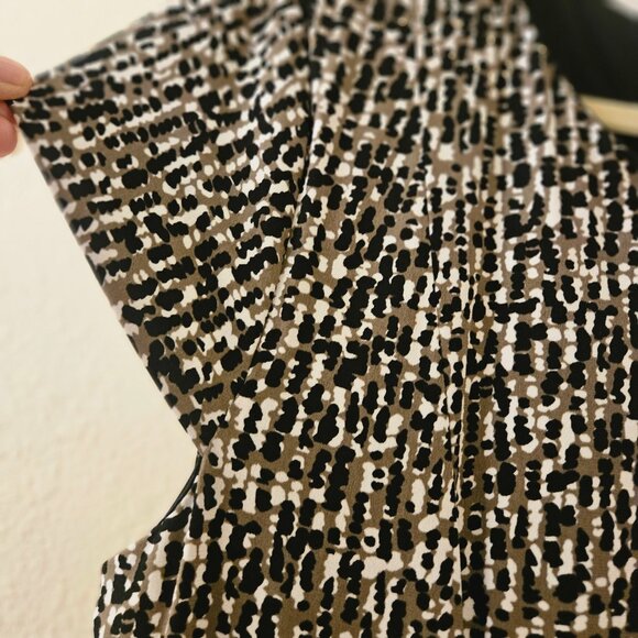 Laura jeffries black brown A line career office midi belted dress 16 - Picture 7 of 10